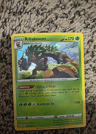 2020 Pokemon #014/202 Rillaboom — front