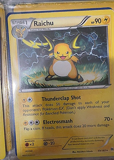 2015 Pokémon #49/162 Raichu — front
