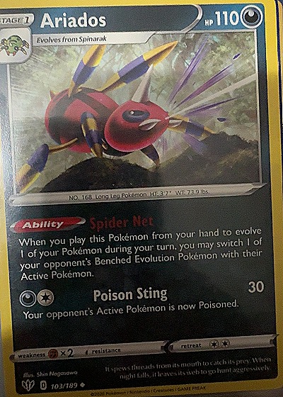 2020 Pokémon #103/189 Ariados — front
