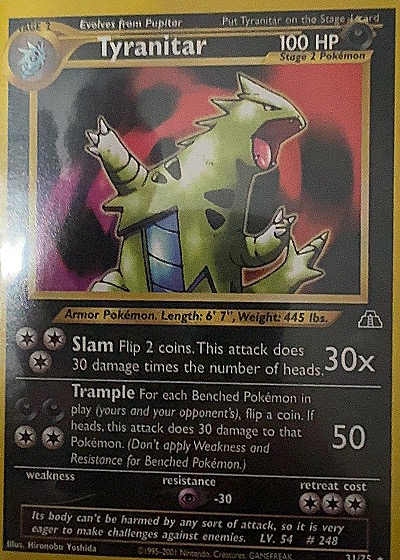 2001 Wizards of the Coast #31/75 Tyranitar — front
