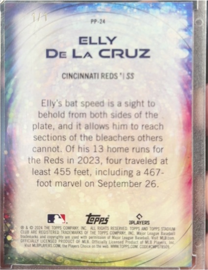 2024 Topps Stars of MLB #PP-24 Elly De La Cruz — front