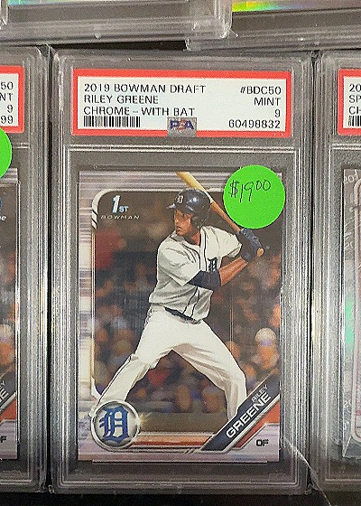 2019 Bowman #BDC50 Riley Greene — front
