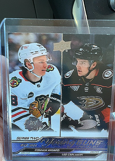 2023 Upper Deck #500 Connor Bedard / Leo Carlsson — front