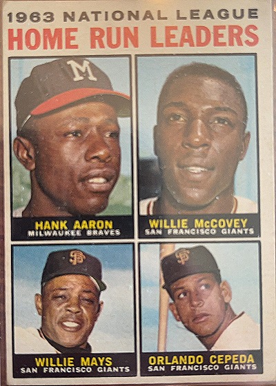 1964 Topps #9 Hank Aaron, Willie McCovey, Willie Mays, Orlando Cepeda — front