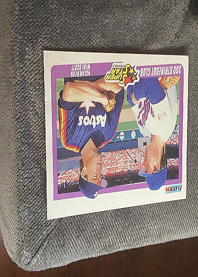 1990 Fleer #636 Nolan Ryan / Mike Scott — front