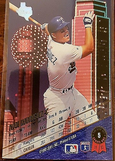 1993 Leaf #5 Ivan Rodriguez — front