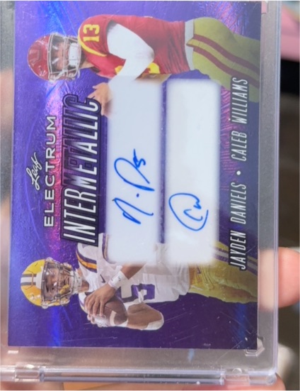 2024 Leaf Electrum Intermetallic Dual Autograph Jayden Daniels / Caleb Williams — front
