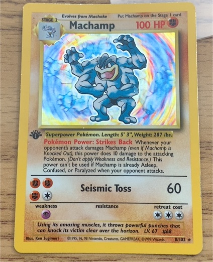 1999 Pokémon Base Set #8 Machamp — front