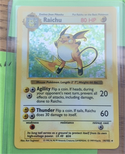 1999 Pokémon #14 Raichu — front