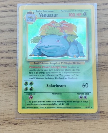 1999 Pokémon Base Set #15 Venusaur — front
