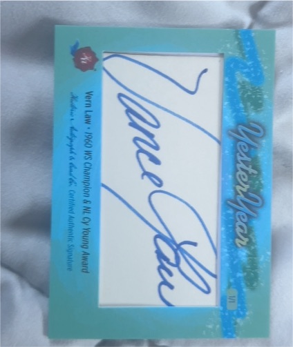 2025 Historic Autographs YesterYear Vern Law — front