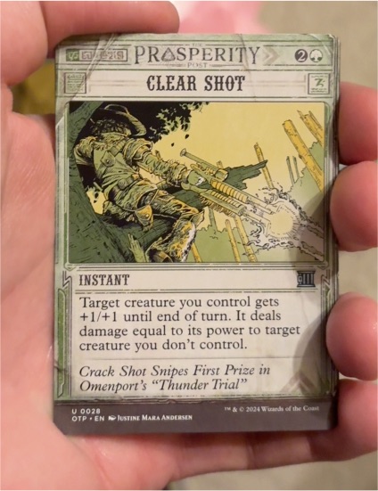 2024 MTG Clear Shot #28 Outlaws of Thunder Junction — front