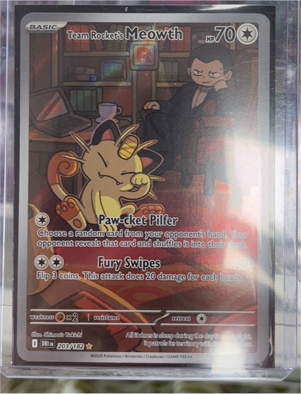 2025 Pokémon Destined Rivals #203 Team Rocket's Meowth — front