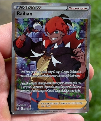2021 Pokémon TCG Evolving Skies #202 Raihan Full Art Ultra Rare — front