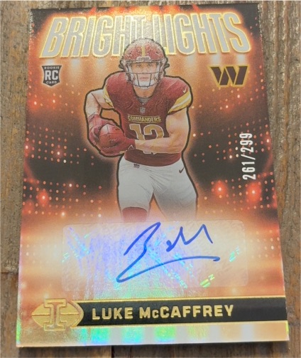 2024 Panini Illusions Bright Lights Signatures #BLS-LMY Luke McCaffrey — front