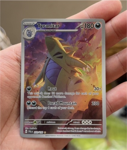 2023 Pokémon Paldea Evolved #222 Tyranitar — front