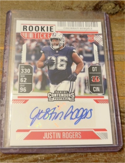2024 Panini Contenders Rookie Ticket #247 Justin Rogers — front