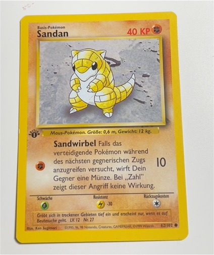 1999 Pokémon #62 Sandshrew — front
