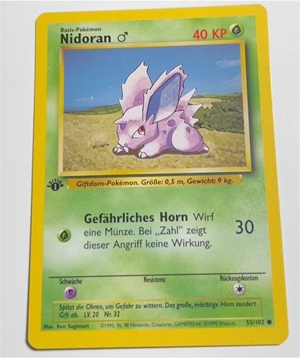 1999 Pokémon Base Set #55 Nidoran ♂ — front