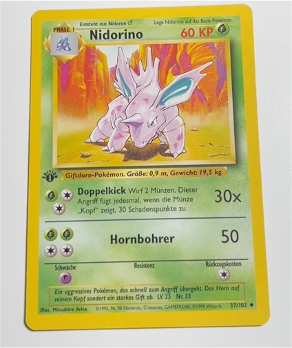 1995 Pokémon #37 Nidorino — front