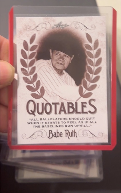 2016 Leaf Babe Ruth Collection Quotables #Q-05 Babe Ruth — front