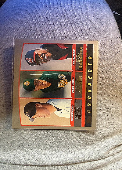 2000 Topps #446 C.C. Sabathia, Mark Mulder, Matt Riley — front