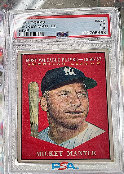 1961 Topps #475 Mickey Mantle — front