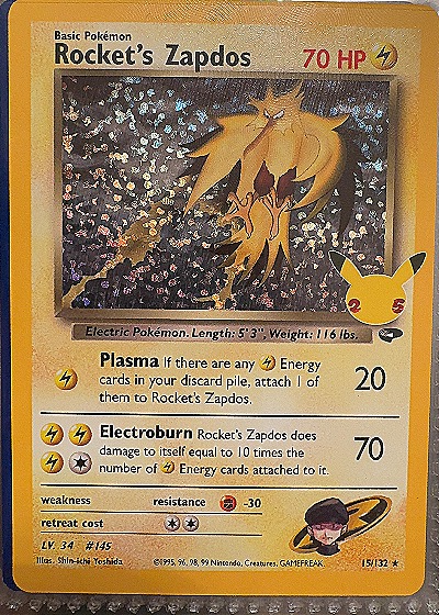 2021 Pokémon #15/132 Rocket's Zapdos — front