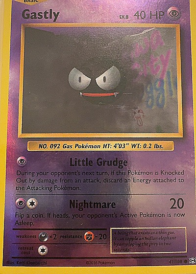 2016 Pokémon #47/108 Gastly — front
