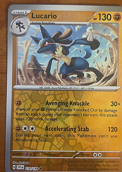 2023 Pokemon #114/198 Lucario — front