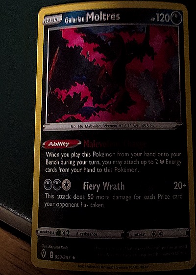 2021 Pokémon #093/203 Galarian Moltres — front