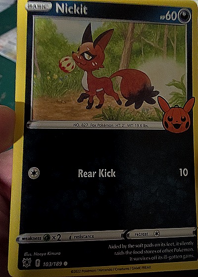 2022 Pokémon #103/189 Nickit — front