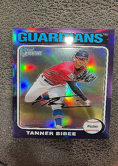 2024 Topps Heritage #241 Tanner Bibee — front