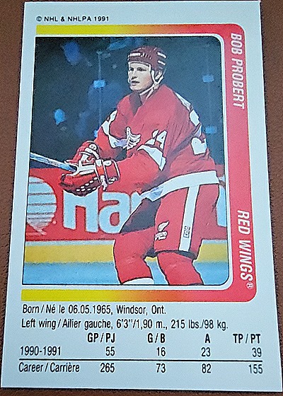 1991 Panini #N/A Bob Probert — front