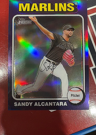 2024 Topps Heritage #484 Sandy Alcantara — front