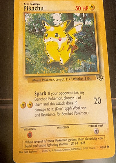 1999 Wizards of the Coast #60/64 Pikachu — front