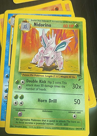 1999 Wizards of the Coast #54/130 Nidorino — front