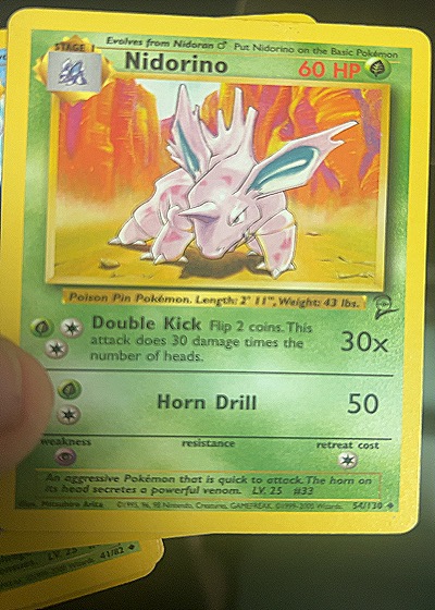 1999 Pokémon #37/102 Nidorino — front