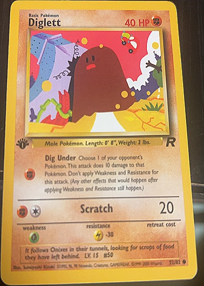 2000 Pokemon #52/82 Diglett — front