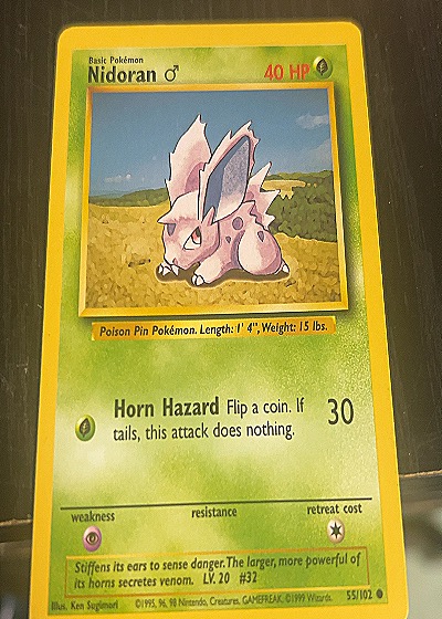 1999 Wizards of the Coast #55/102 Nidoran ♂ — front
