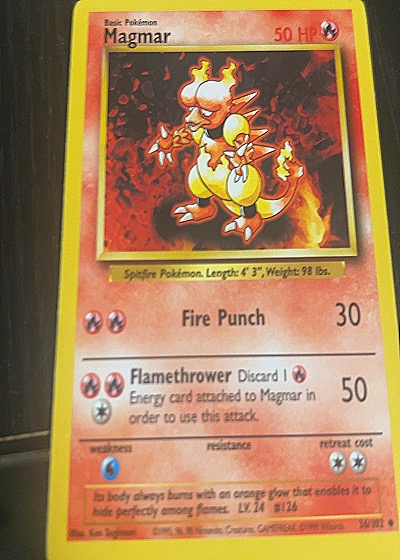 1999 Pokémon #36/102 Magmar — front