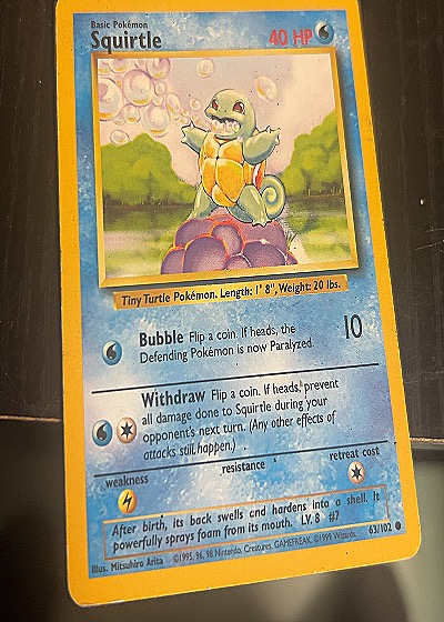 1999 Pokémon #63/102 Squirtle — front