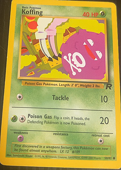 2000 Wizards of the Coast #58/82 Koffing — front