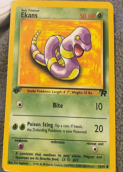 2000 Pokémon #56/82 Ekans — front