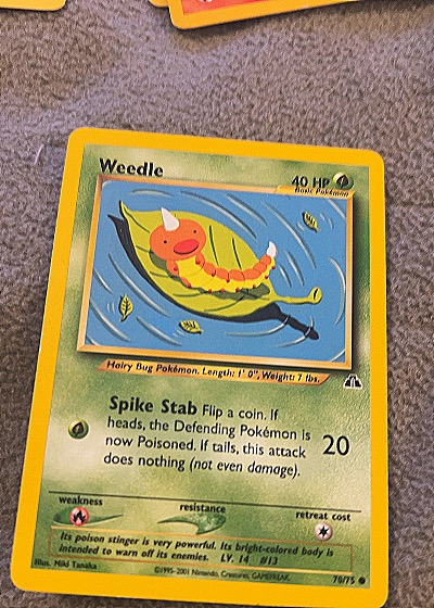 2001 Pokémon #70/75 Weedle — front
