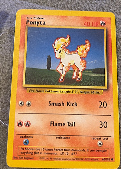 1999 Wizards of the Coast #60/102 Ponyta — front