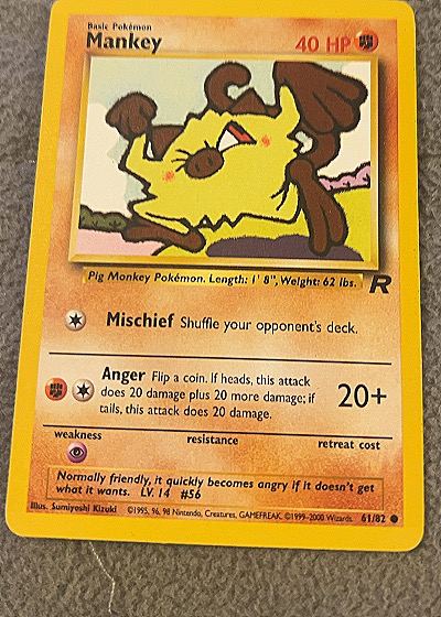 2000 Pokémon #61/82 Mankey — front