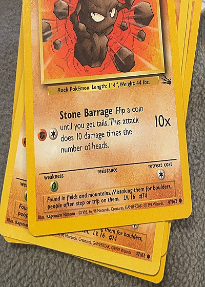 1999 Pokémon #47/62 Geodude — front