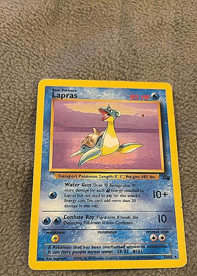 1999 Wizards of the Coast #25/62 Lapras — front