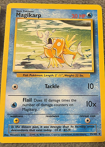 1999 Pokémon #35/102 Magikarp — front